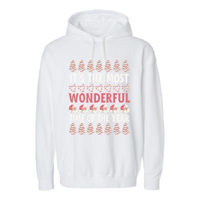 Christmas Tree Cake It’S The Most Wonderful Time Of The Year Great Gift Garment-Dyed Fleece Hoodie