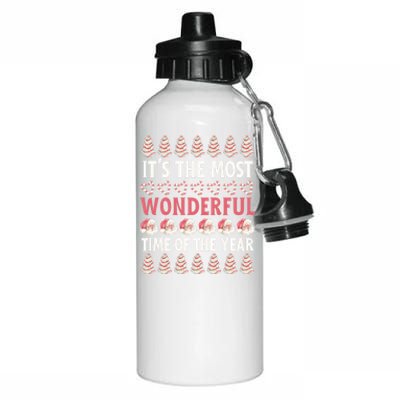 Christmas Tree Cake It’S The Most Wonderful Time Of The Year Great Gift Aluminum Water Bottle