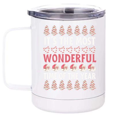 Christmas Tree Cake It’S The Most Wonderful Time Of The Year Great Gift 12 oz Stainless Steel Tumbler Cup