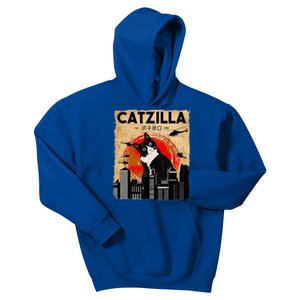 Catzilla Tuxedo Cat And Kitten Kids Hoodie