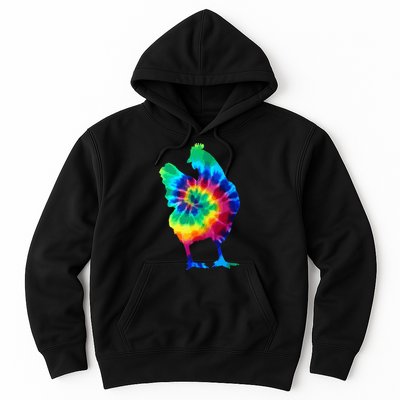 Chicken Tie Dye Vintage Hippie Chicken Mom Chicken Farmer Hoodie