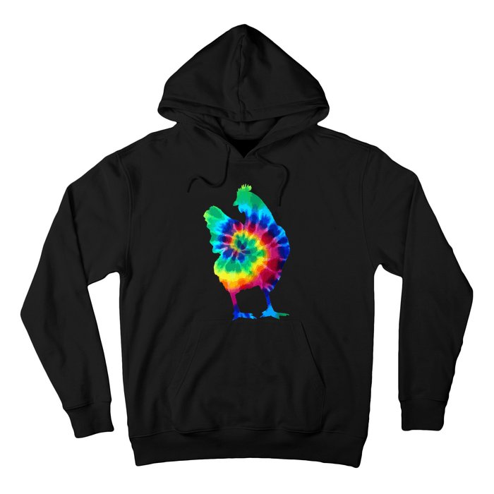 Chicken Tie Dye Vintage Hippie Chicken Mom Chicken Farmer Hoodie