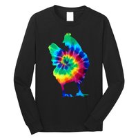 Chicken Tie Dye Vintage Hippie Chicken Mom Chicken Farmer Long Sleeve Shirt