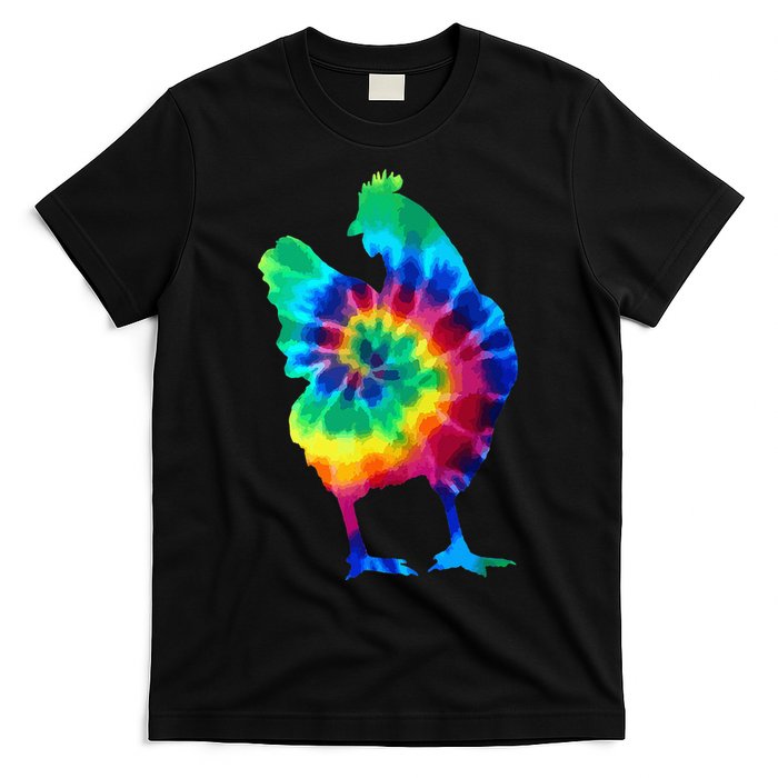 Chicken Tie Dye Vintage Hippie Chicken Mom Chicken Farmer T-Shirt