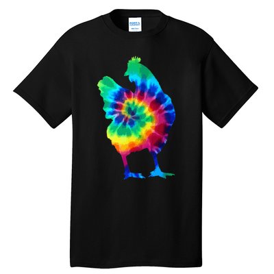 Chicken Tie Dye Vintage Hippie Chicken Mom Chicken Farmer Tall T-Shirt