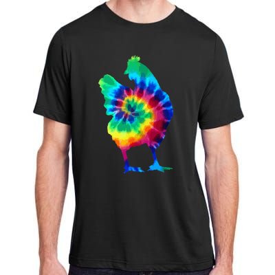 Chicken Tie Dye Vintage Hippie Chicken Mom Chicken Farmer Adult ChromaSoft Performance T-Shirt