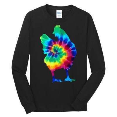 Chicken Tie Dye Vintage Hippie Chicken Mom Chicken Farmer Tall Long Sleeve T-Shirt