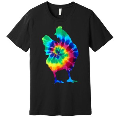 Chicken Tie Dye Vintage Hippie Chicken Mom Chicken Farmer Premium T-Shirt