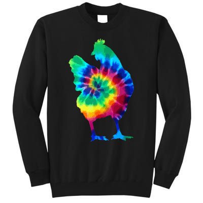 Chicken Tie Dye Vintage Hippie Chicken Mom Chicken Farmer Tall Sweatshirt