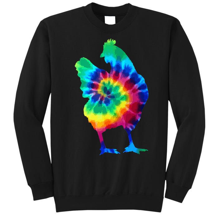 Chicken Tie Dye Vintage Hippie Chicken Mom Chicken Farmer Tall Sweatshirt