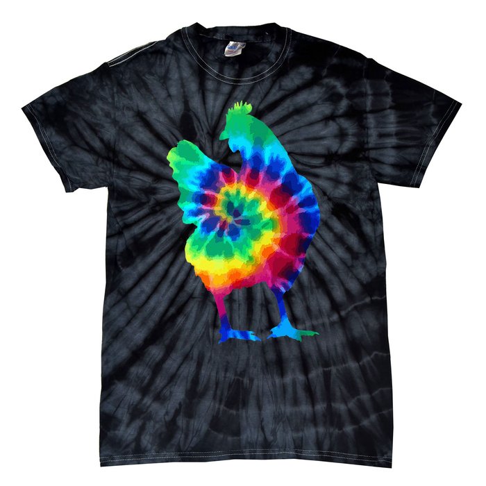 Chicken Tie Dye Vintage Hippie Chicken Mom Chicken Farmer Tie-Dye T-Shirt