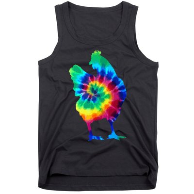 Chicken Tie Dye Vintage Hippie Chicken Mom Chicken Farmer Tank Top