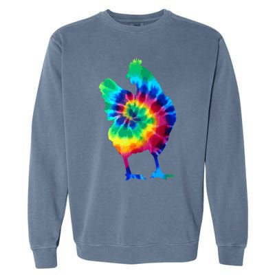 Chicken Tie Dye Vintage Hippie Chicken Mom Chicken Farmer Garment-Dyed Sweatshirt