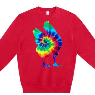 Chicken Tie Dye Vintage Hippie Chicken Mom Chicken Farmer Premium Crewneck Sweatshirt