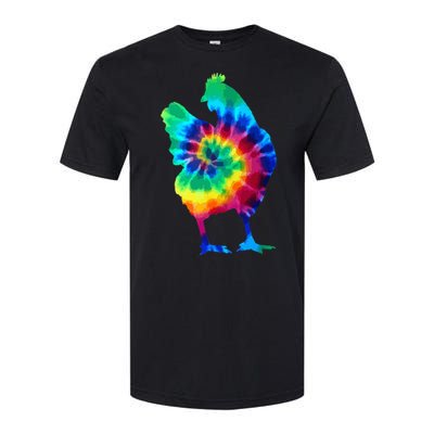 Chicken Tie Dye Vintage Hippie Chicken Mom Chicken Farmer Softstyle CVC T-Shirt