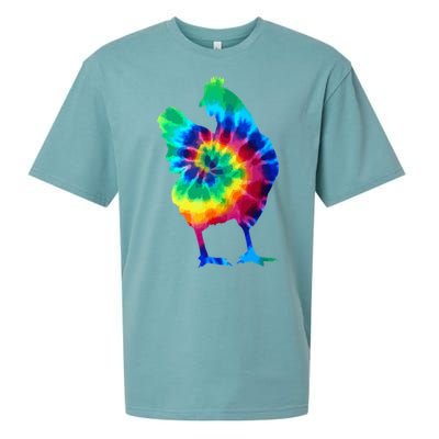 Chicken Tie Dye Vintage Hippie Chicken Mom Chicken Farmer Sueded Cloud Jersey T-Shirt