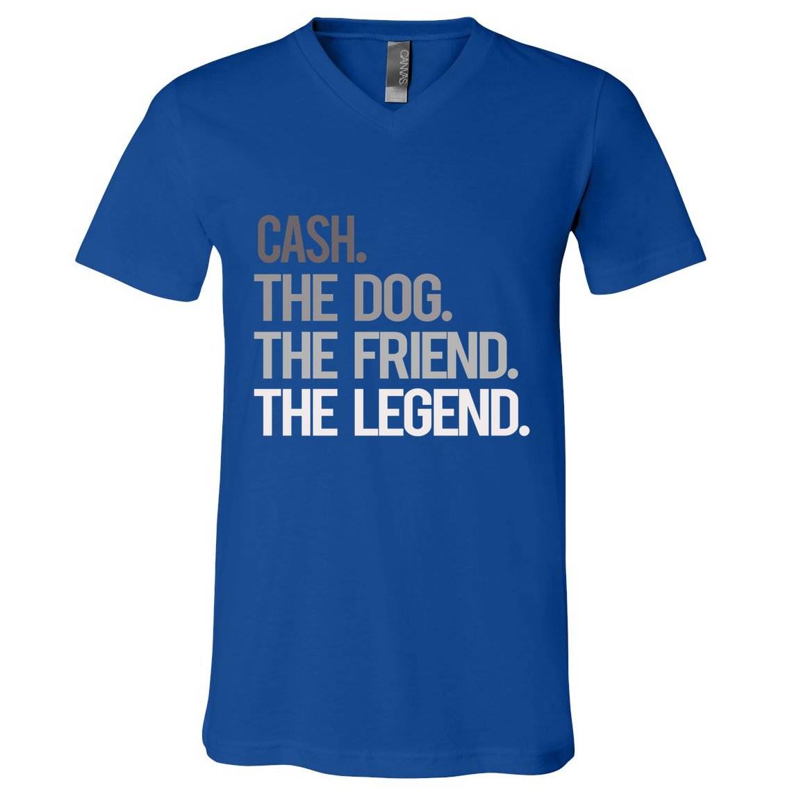 Cash The Dog The Friend The Legend National Pet Day Gift V-Neck T-Shirt
