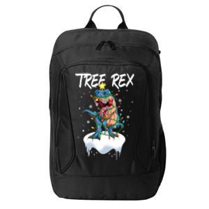 Christmas Tree Dinosaur Fairy Lights Snow Tree Rex Gift City Backpack