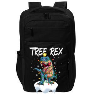 Christmas Tree Dinosaur Fairy Lights Snow Tree Rex Gift Impact Tech Backpack