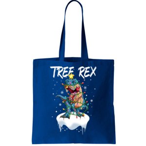 Christmas Tree Dinosaur Fairy Lights Snow Tree Rex Gift Tote Bag