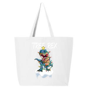 Christmas Tree Dinosaur Fairy Lights Snow Tree Rex Gift 25L Jumbo Tote