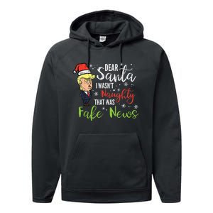 Christmas Trump Dear Santa Fake News Funny Xmas Performance Fleece Hoodie