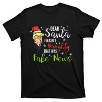 Christmas Trump Dear Santa Fake News Funny Xmas T-Shirt