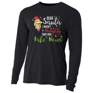 Christmas Trump Dear Santa Fake News Funny Xmas Cooling Performance Long Sleeve Crew