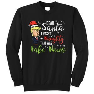 Christmas Trump Dear Santa Fake News Funny Xmas Tall Sweatshirt