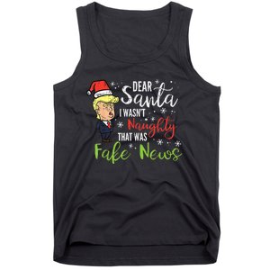 Christmas Trump Dear Santa Fake News Funny Xmas Tank Top