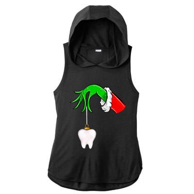 Christmas Tooth Dentist Dental Assistant Teeth Xmas Pajamas Ladies PosiCharge Tri-Blend Wicking Draft Hoodie Tank