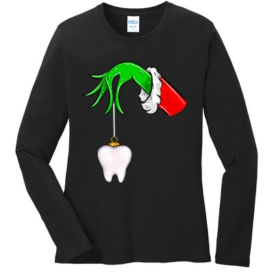 Christmas Tooth Dentist Dental Assistant Teeth Xmas Pajamas Ladies Long Sleeve Shirt