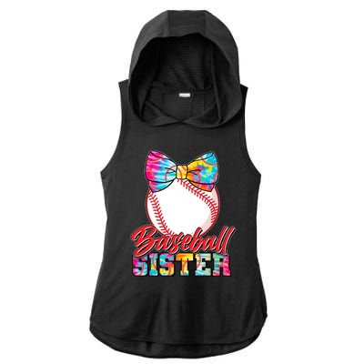 Cute Tie Dye Baseball Sister Ladies PosiCharge Tri-Blend Wicking Draft Hoodie Tank