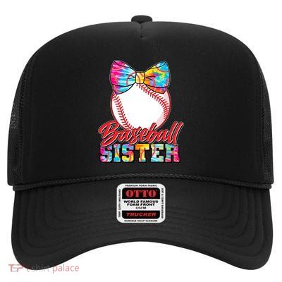 Cute Tie Dye Baseball Sister High Crown Mesh Back Trucker Hat