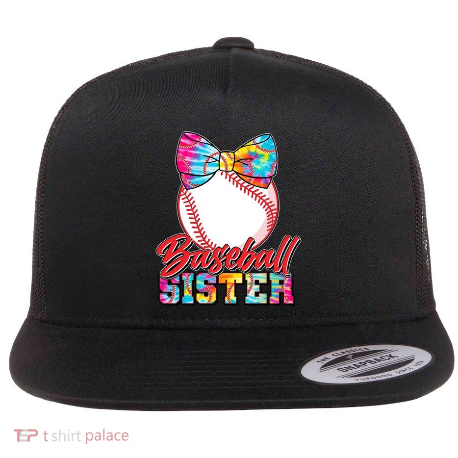 Cute Tie Dye Baseball Sister Flat Bill Trucker Hat