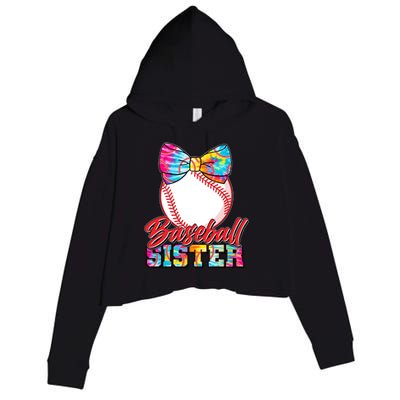 Cute Tie Dye Baseball Sister Crop Fleece Hoodie