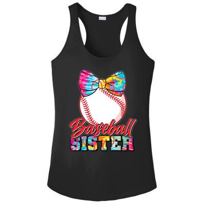 Cute Tie Dye Baseball Sister Ladies PosiCharge Competitor Racerback Tank