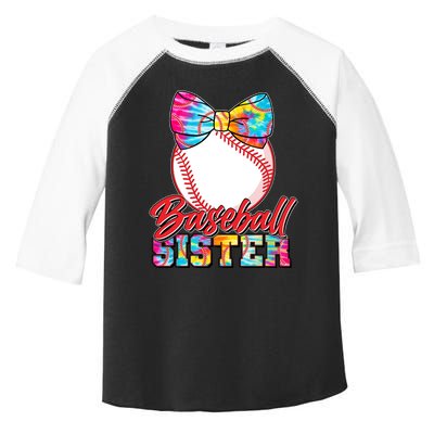 Cute Tie Dye Baseball Sister Toddler Fine Jersey T-Shirt