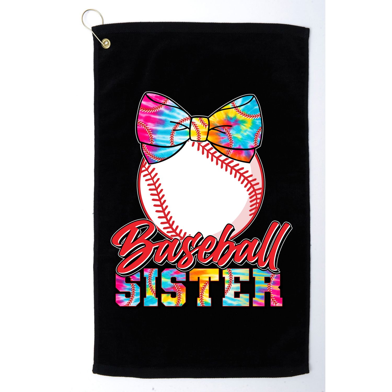 Cute Tie Dye Baseball Sister Golf Towel