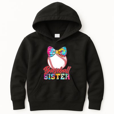 Cute Tie Dye Baseball Sister Kids Hoodie