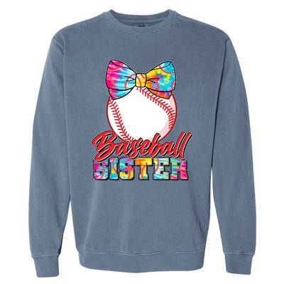 Cute Tie Dye Baseball Sister Garment-Dyed Sweatshirt