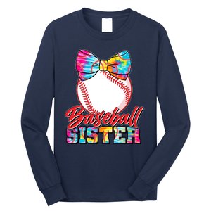 Cute Tie Dye Baseball Sister Long Sleeve Shirt