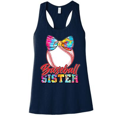 Cute Tie Dye Baseball Sister Women's Racerback Tank