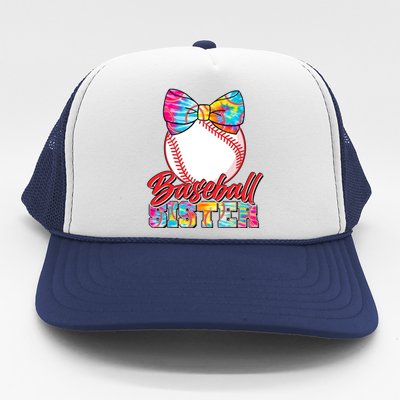 Cute Tie Dye Baseball Sister Trucker Hat