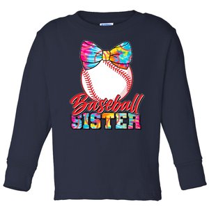 Cute Tie Dye Baseball Sister Toddler Long Sleeve Shirt