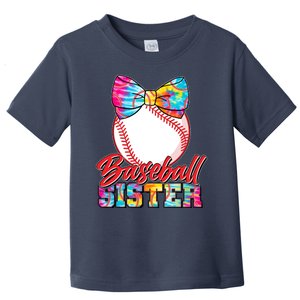 Cute Tie Dye Baseball Sister Toddler T-Shirt