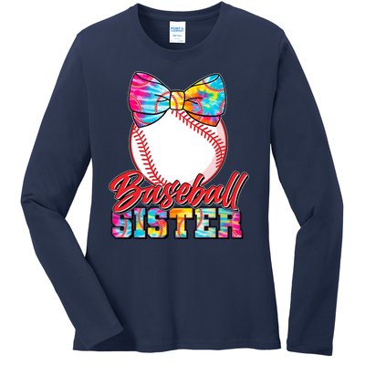 Cute Tie Dye Baseball Sister Ladies Long Sleeve Shirt