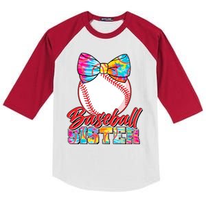 Cute Tie Dye Baseball Sister Kids Colorblock Raglan Jersey