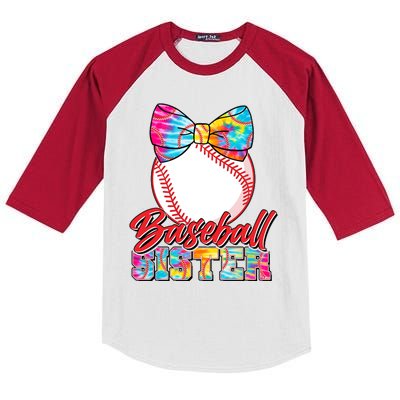 Cute Tie Dye Baseball Sister Kids Colorblock Raglan Jersey