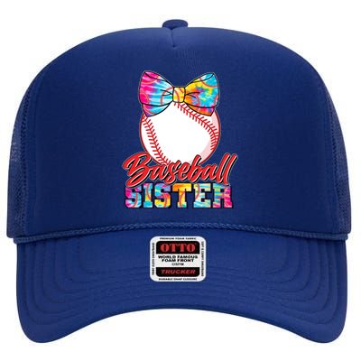 Cute Tie Dye Baseball Sister High Crown Mesh Back Trucker Hat